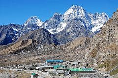 05 Dragnag Looking West To Kyajo Ri And Pharilapche Peak On The Way To Cho La